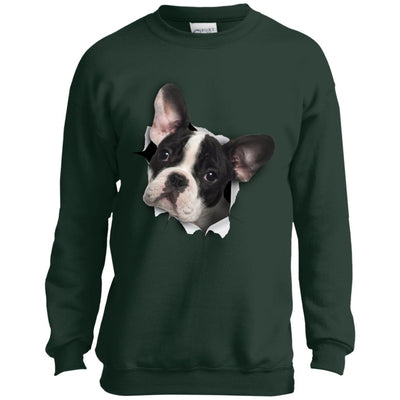 Black & White Frenchie Youth Crewneck Sweatshirt