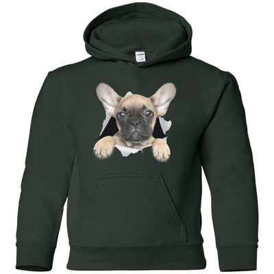 French Bulldog Pup Youth Pullover Hoodie