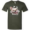 Winking Frenchie Men's Printed V-Neck T-Shirt