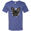 Black Frenchie Men's Printed V-Neck T-Shirt