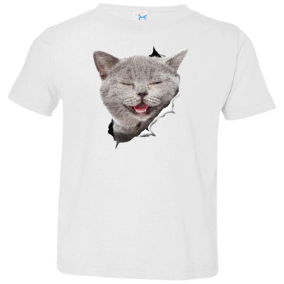 Grey Cat Laughing Toddler Jersey T-Shirt