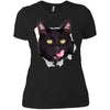 Black Cat Licking Ladies' T-Shirt