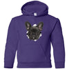 Black Frenchie Youth Pullover Hoodie