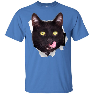 Black Cat Licking Youth Cotton T-Shirt