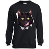 Black Cat Licking Youth Crewneck Sweatshirt