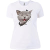 Grey Cat Laughing Ladies' T-Shirt