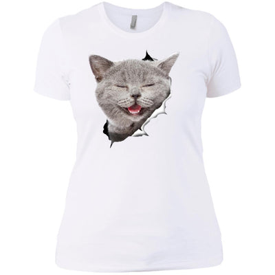 Grey Cat Laughing Ladies' T-Shirt