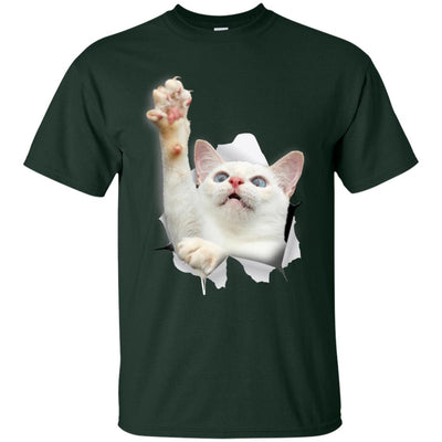 White Cat Reaching Ultra Cotton T-Shirt