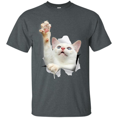 White Cat Reaching Ultra Cotton T-Shirt