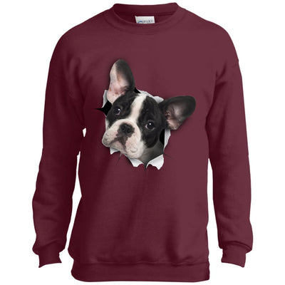 Black & White Frenchie Youth Crewneck Sweatshirt