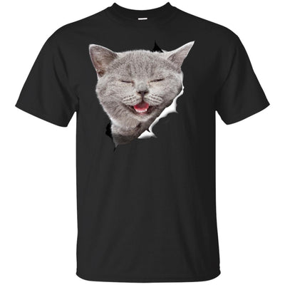 Grey Cat Laughing Youth Cotton T-Shirt