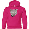 Grey Cat Laughing Youth Pullover Hoodie