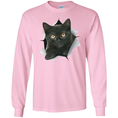 Black Kitten Long Sleeve Ultra Cotton T-Shirt