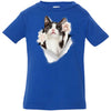 Black & White Reaching Cat Infant Jersey T-Shirt