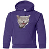 Grey Cat Laughing Youth Pullover Hoodie