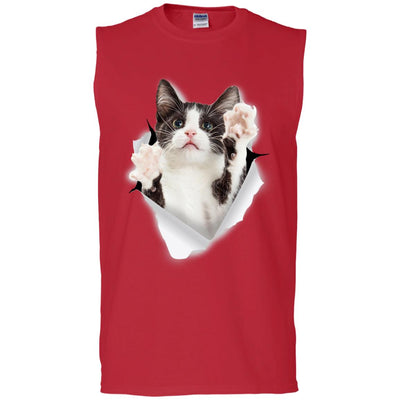 Black & White Reaching Cat Men's Ultra Cotton Sleeveless T-Shirt