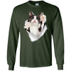Black & White Reaching Cat Long Sleeve Ultra Cotton T-Shirt