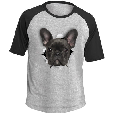 Black Frenchie Colorblock Raglan Jersey T-Shirt