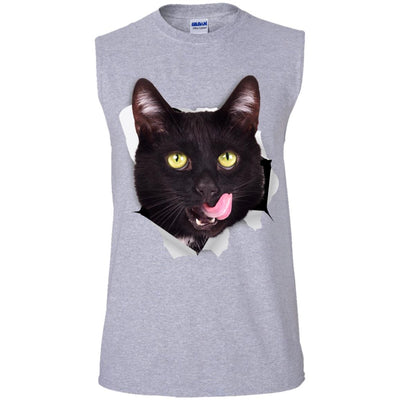 Black Cat Licking Men's Ultra Cotton Sleeveless T-Shirt