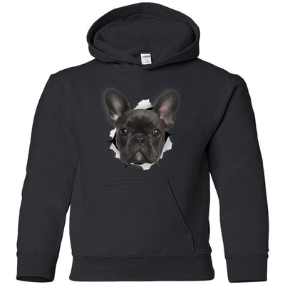 Black Frenchie Youth Pullover Hoodie