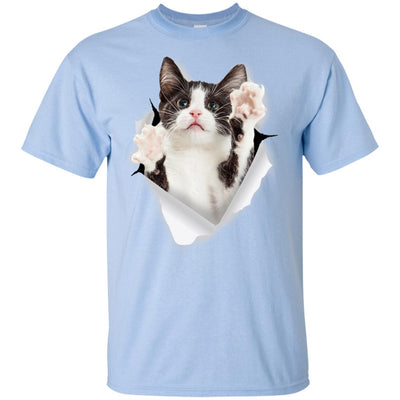 Black & White Reaching Cat Youth Cotton T-Shirt