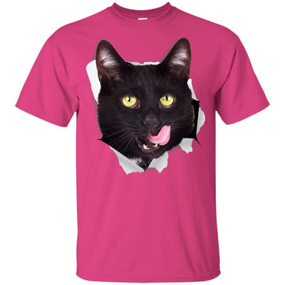 Black Cat Licking Youth Cotton T-Shirt