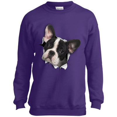 Black & White Frenchie Youth Crewneck Sweatshirt