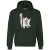 White Cat Reaching Heavyweight Pullover Fleece Hoodie