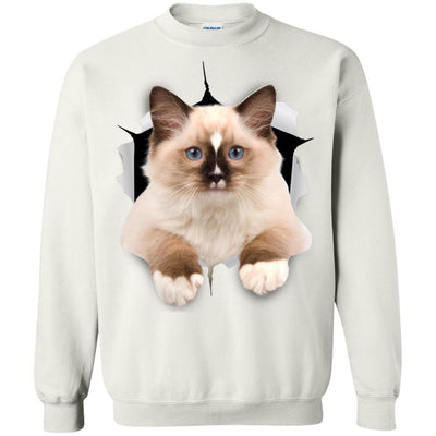 Brown Ragdoll Cat Crewneck Pullover Sweatshirt
