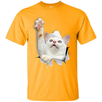 White Cat Reaching Ultra Cotton T-Shirt