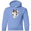 Black & White Reaching Cat Youth Pullover Hoodie