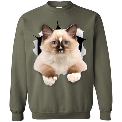 Brown Ragdoll Cat Crewneck Pullover Sweatshirt