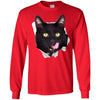 Black Cat Licking Long Sleeve Ultra Cotton T-Shirt