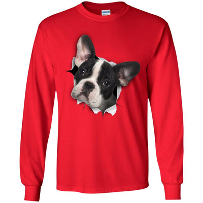 Black & White Frenchie Long Sleeve Ultra Cotton T-Shirt