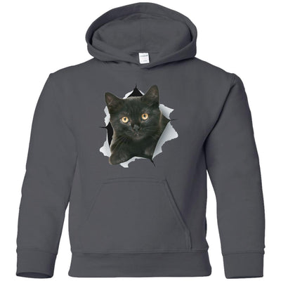 Black Kitten Youth Pullover Hoodie