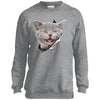 Grey Cat Laughing Youth Crewneck Sweatshirt