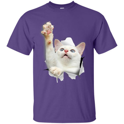 White Cat Reaching Ultra Cotton T-Shirt