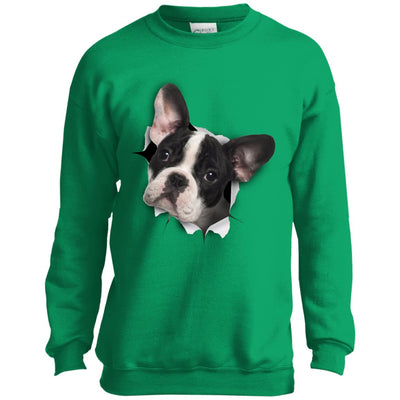 Black & White Frenchie Youth Crewneck Sweatshirt