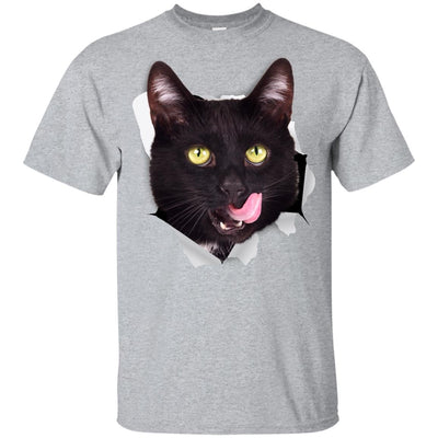 Black Cat Licking Youth Cotton T-Shirt