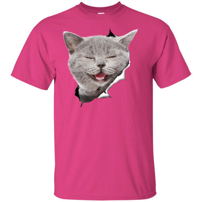 Grey Cat Laughing Youth Cotton T-Shirt
