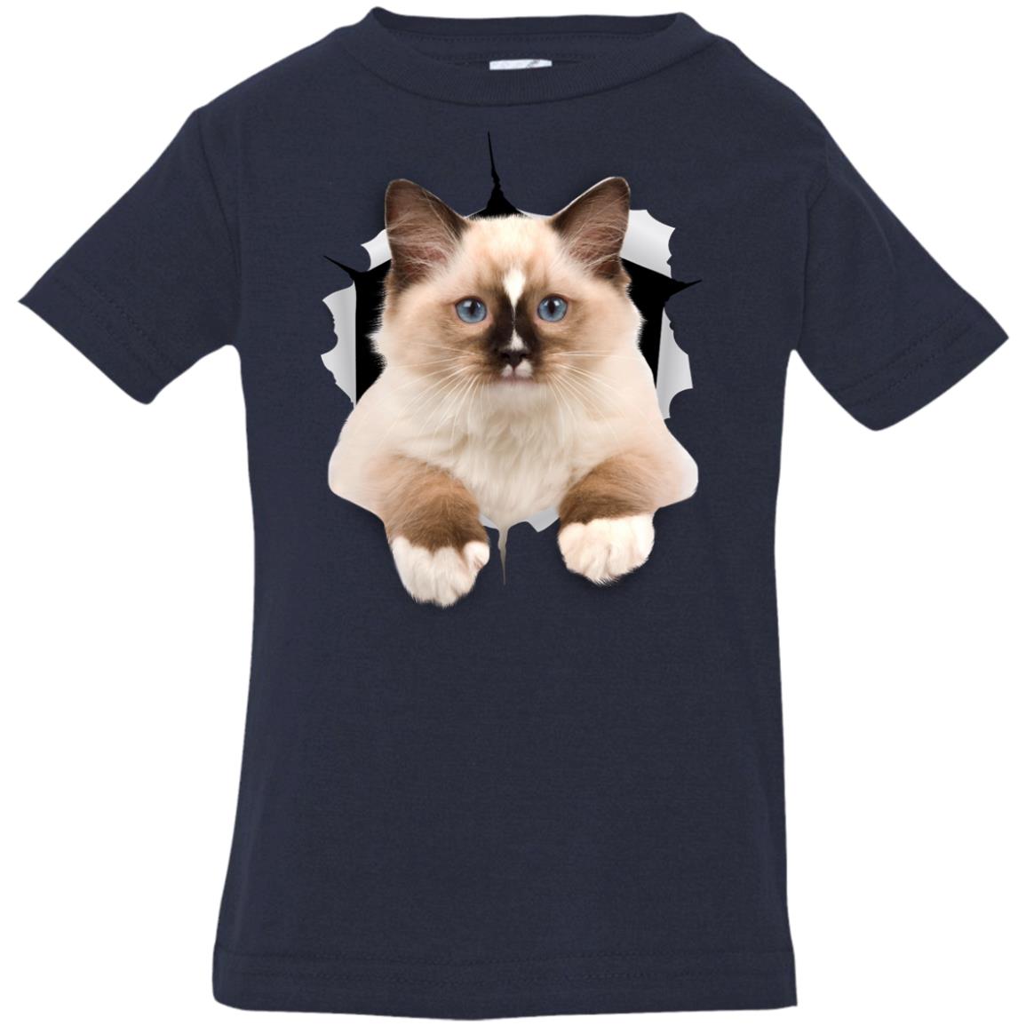 Brown Ragdoll Cat Infant Jersey T-Shirt Black / 18 Months