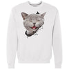 Grey Cat Laughing Heavyweight Crewneck Sweatshirt