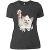 White Cat Reaching Ladies' T-Shirt