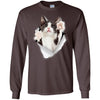 Black & White Reaching Cat Long Sleeve Ultra Cotton T-Shirt