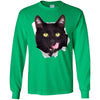 Black Cat Licking Long Sleeve Ultra Cotton T-Shirt