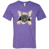 French Bulldog Pup Men's Printed V-Neck T-Shirt