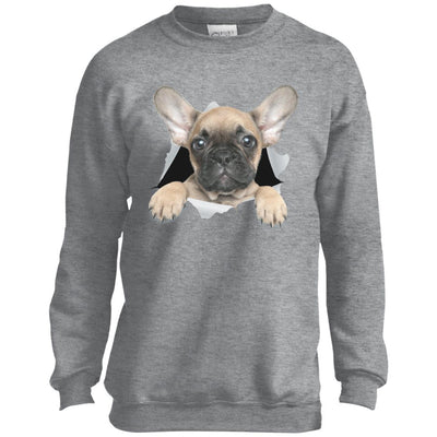 French Bulldog Pup Youth Crewneck Sweatshirt