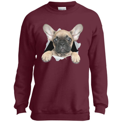 French Bulldog Pup Youth Crewneck Sweatshirt