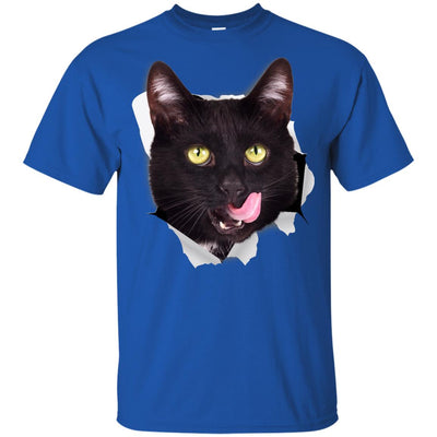 Black Cat Licking Youth Cotton T-Shirt