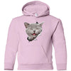 Grey Cat Laughing Youth Pullover Hoodie